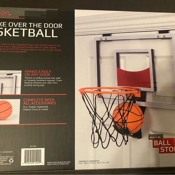 Funktion Deluxe Over The Door Basketball Hoop with Ball and Pump - Picture 3 of 5